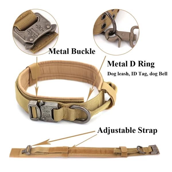 Dog Training Collar Adjustable Tactical Dog Collar And Leash Set Control Handle Pet Lead Collar For Small Big Dogs - Image 2