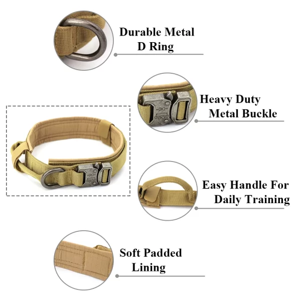 Dog Training Collar Adjustable Tactical Dog Collar And Leash Set Control Handle Pet Lead Collar For Small Big Dogs - Image 3