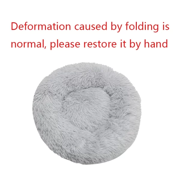 Round Dog Bed Winter Warm Cat Bed Plush Basket for Dog Washable Pet Bed for Small Medium Large Dog Sofa Cat - Image 5