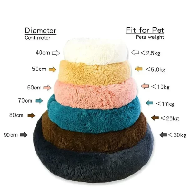 Round Dog Bed Winter Warm Cat Bed Plush Basket for Dog Washable Pet Bed for Small Medium Large Dog Sofa Cat - Image 6