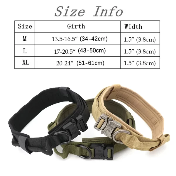 Dog Training Collar Adjustable Tactical Dog Collar And Leash Set Control Handle Pet Lead Collar For Small Big Dogs - Image 5